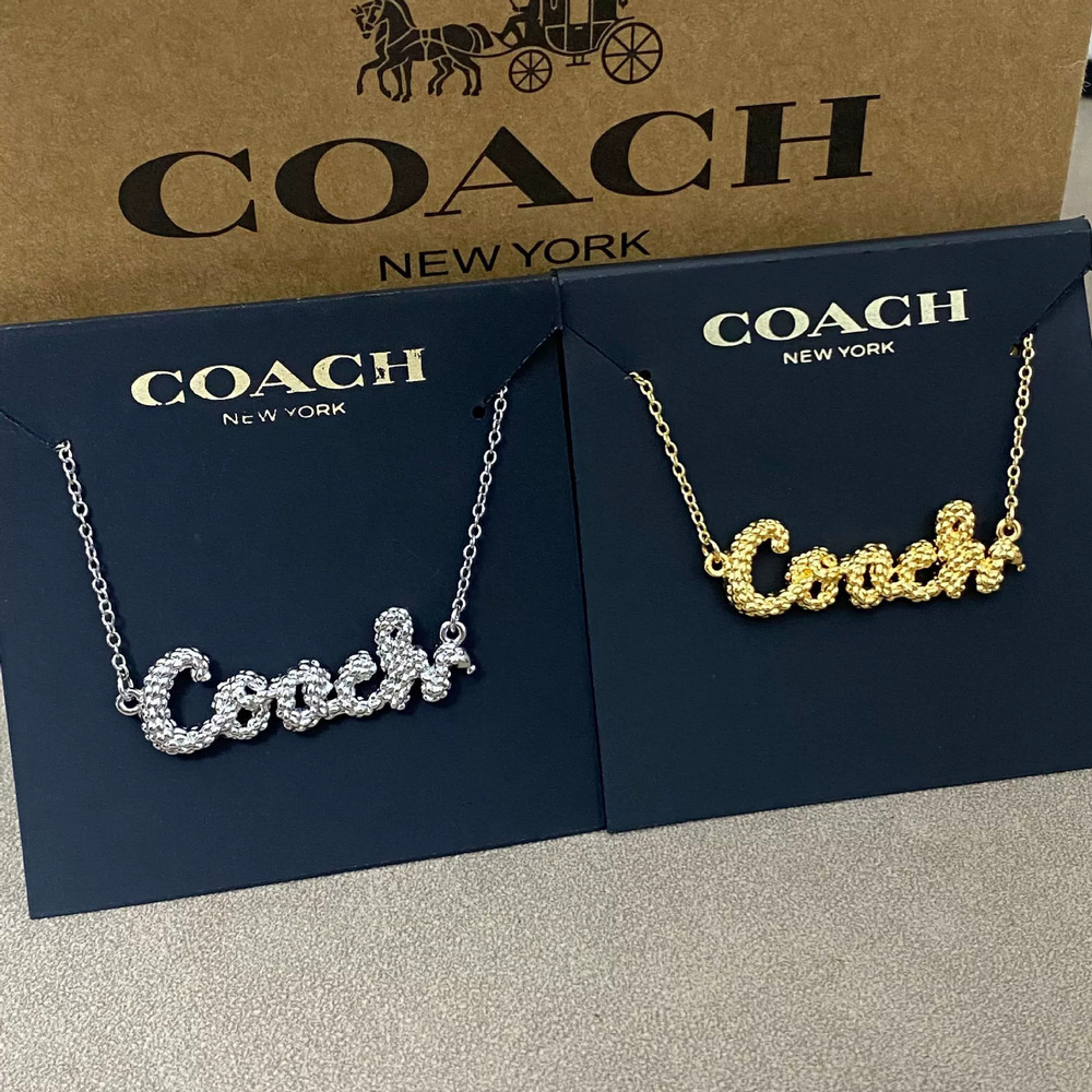 Coach Letter Pendant Necklace Metal